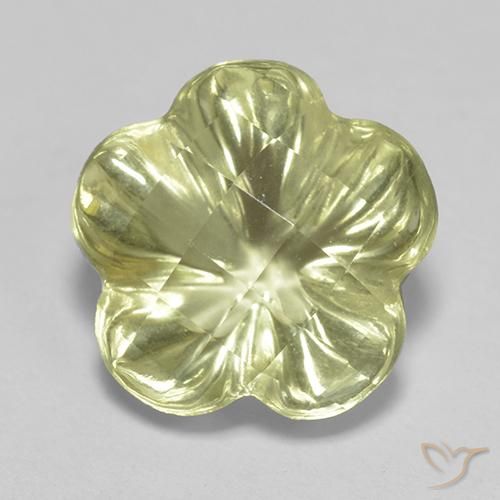 3.42ct Naturel Jaune clair Quartz, Taille Fleur, Transparent