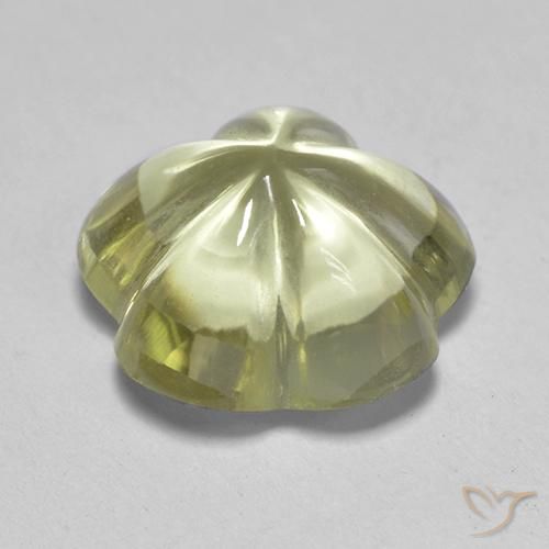 Quartz Jaune clair naturelle Taille Fleur, 3.42 ct, Transparent
