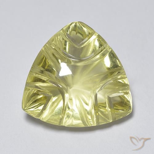 6.45ct Naturel Jaune clair Quartz, Trillion, Transparent
