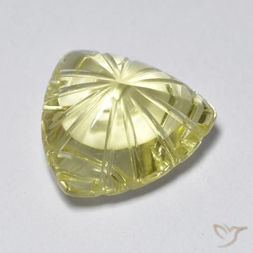 Quartz Jaune clair naturelle Trillion, 6.45 ct, Transparent