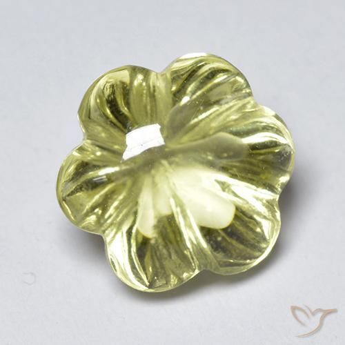 Quartz Jaune moyen naturelle Taille Fleur, 3.58 ct, Transparent