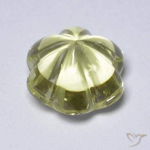 Quartz Jaune moyen naturelle Taille Fleur, 3.58 ct, Transparent