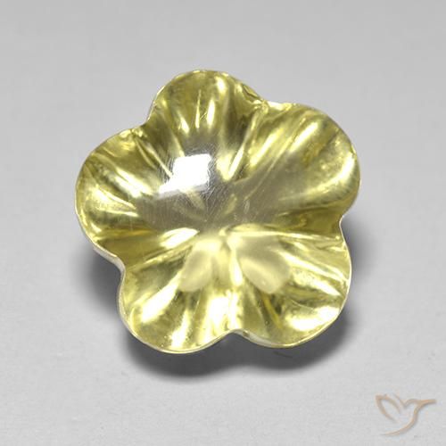 4.40ct Naturel Jaune doré léger Quartz, Taille Fleur, Transparent