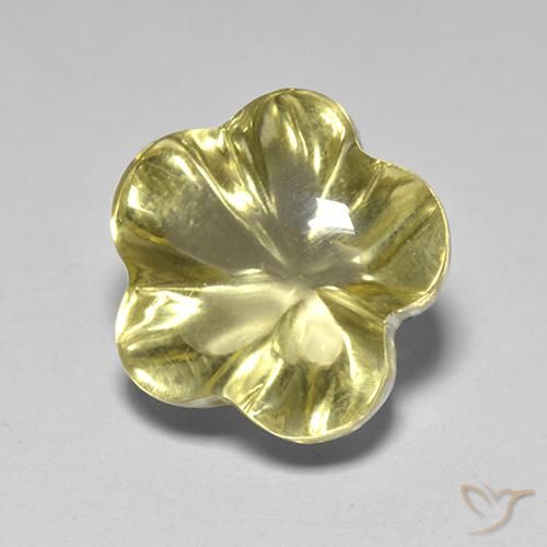 Quartz Jaune doré léger naturelle Taille Fleur, 4.40 ct, Transparent