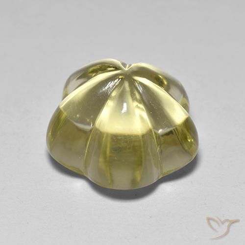 Quartz Jaune doré léger naturelle Taille Fleur, 4.40 ct, Transparent