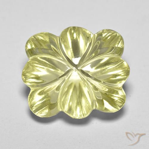 8.40ct Naturel Jaune moyen-léger Quartz, Taille Fleur, Transparent