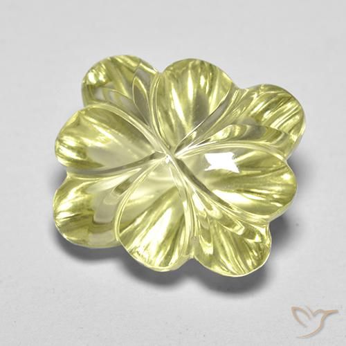 Quartz Jaune moyen-léger naturelle Taille Fleur, 8.40 ct, Transparent