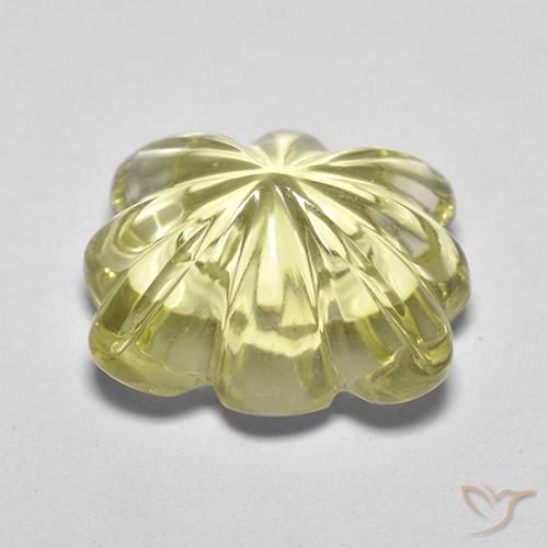 Quartz Jaune moyen-léger naturelle Taille Fleur, 8.40 ct, Transparent