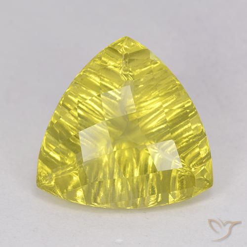 5.51ct Naturel Bourdon jaune Quartz, Trillion, Transparent