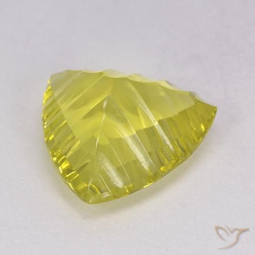 Quartz Bourdon jaune naturelle Trillion, 5.51 ct, Transparent