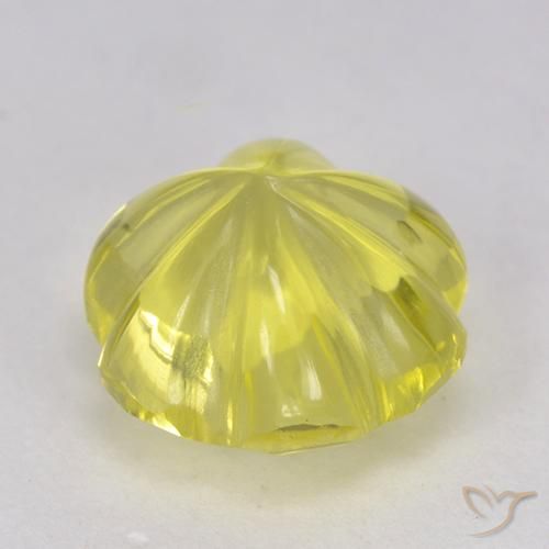 Quartz Jaune clair naturelle Taille Fleur, 3.29 ct, Transparent