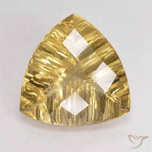 5.91ct Naturel Jaune doré léger Quartz, Trillion, VVS-VS