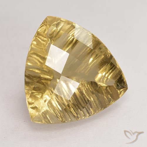 Quartz Jaune doré léger naturelle Trillion, 5.91 ct, VVS-VS