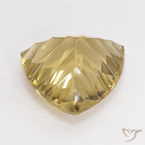Quartz Jaune doré léger naturelle Trillion, 5.91 ct, VVS-VS