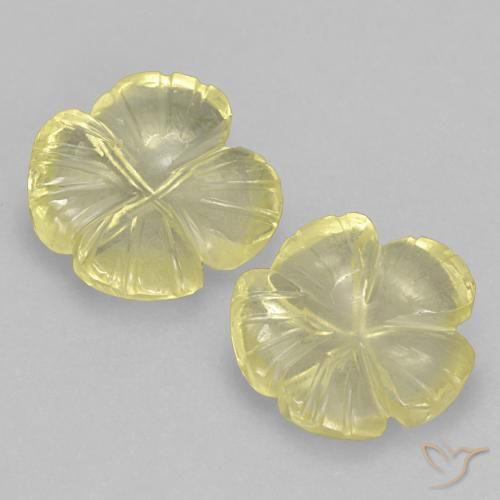 5.97ctw Naturel Jaune ananas léger Quartz, Taille Fleur, Transparent
