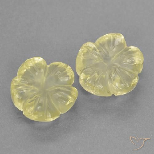 4.24ctw Naturel Jaune pâle Quartz, Taille Fleur, Transparent, Photo A