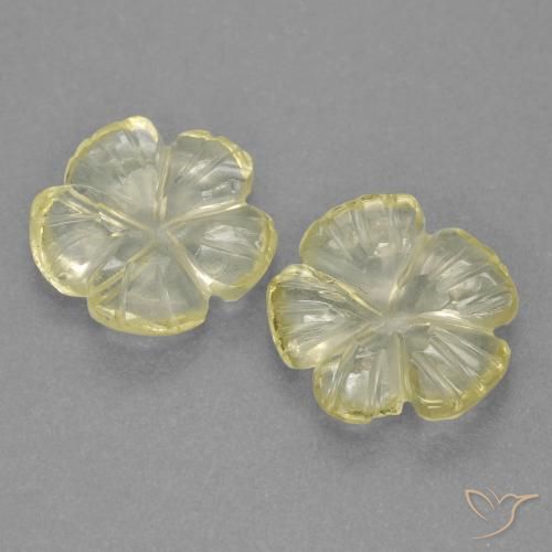 2.81ctw Naturel Jaune lagon Quartz, Taille Fleur, Transparent