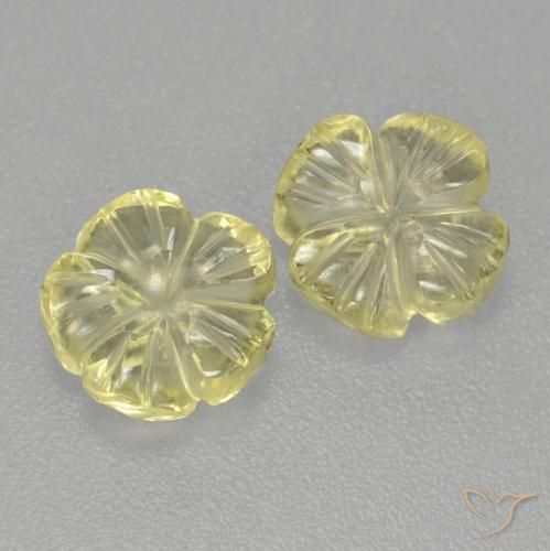 Shop natural 2.80ct Jaune pâle Quartz gems, Taille Fleur, from Brésil at GemSelect. In stock, global shipping!