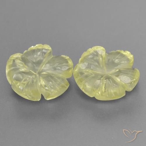Shop natural 4.40ct Jaune clair Quartz gems, Taille Fleur, from Brésil at GemSelect. In stock, global shipping!