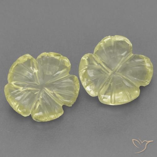 Shop natural 3.13ct Jaune clair Quartz gems, Taille Fleur, from Brésil at GemSelect. In stock, global shipping!