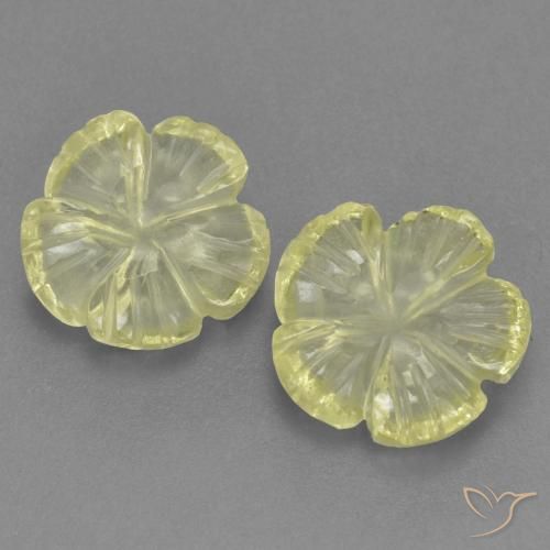 3.18ctw Naturel Jaune clair Quartz, Taille Fleur, Transparent