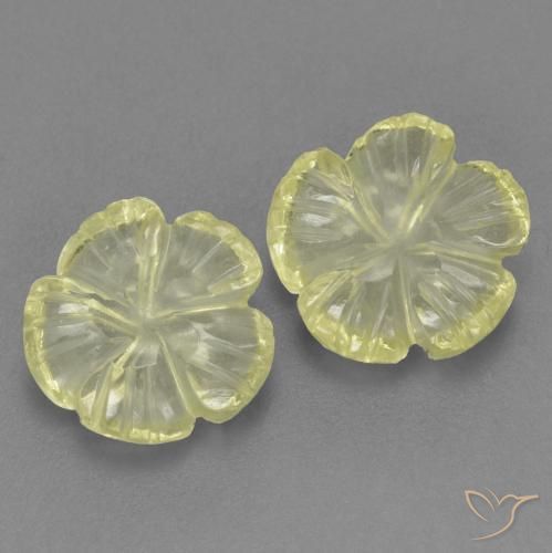 Shop natural 3.18ct Jaune clair Quartz gems, Taille Fleur, from Brésil at GemSelect. In stock, global shipping!