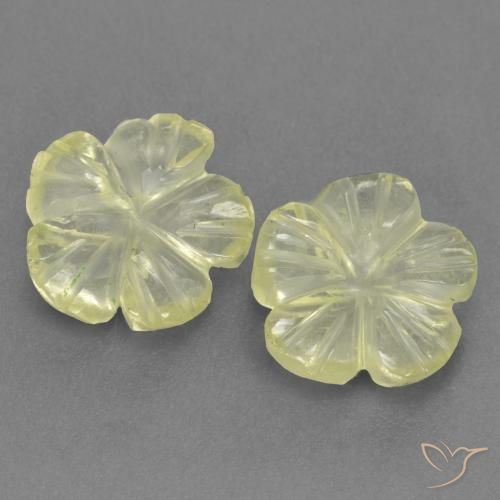 1.69ctw Naturel Jaune clair Quartz, Taille Fleur, Transparent