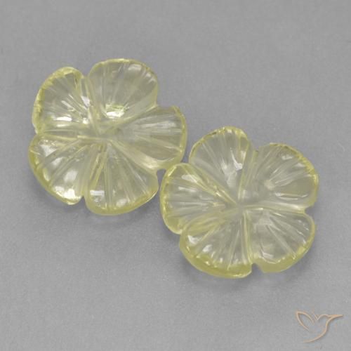 3.69ctw Naturel Jaune moyen-léger Quartz, Taille Fleur, Transparent