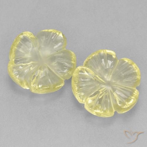 4.74ctw Naturel Jaune moyen Quartz, Taille Fleur, Transparent