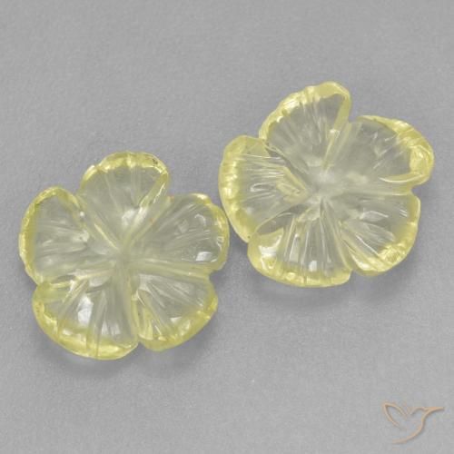 Shop natural 2.90ct Jaune citron Quartz gems, Taille Fleur, from Brésil at GemSelect. In stock, global shipping!