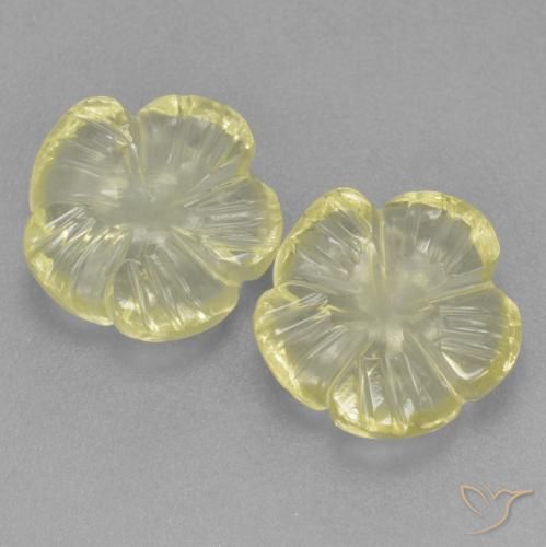 3.94ctw Naturel Jaune moyen Quartz, Taille Fleur, Transparent