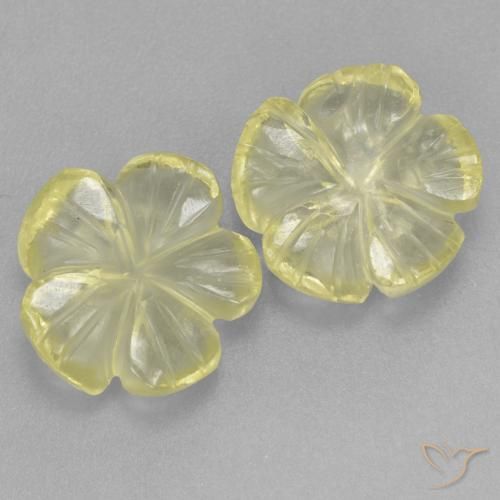 Shop natural 5.33ct Jaune citron Quartz gems, Taille Fleur, from Brésil at GemSelect. In stock, global shipping!