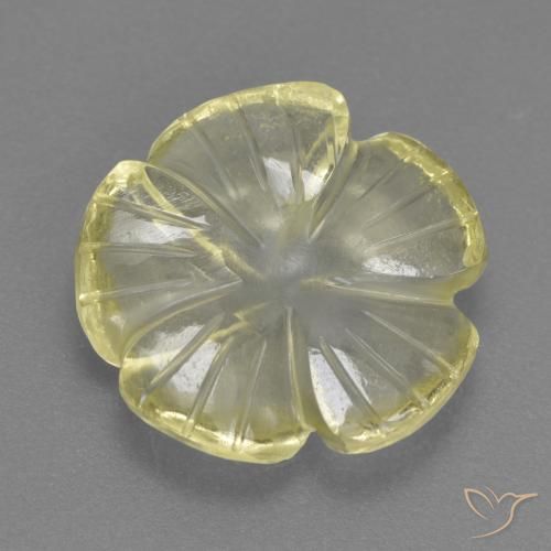 4.49ct Naturel Jaune moyen-léger Quartz, Taille Fleur, Transparent