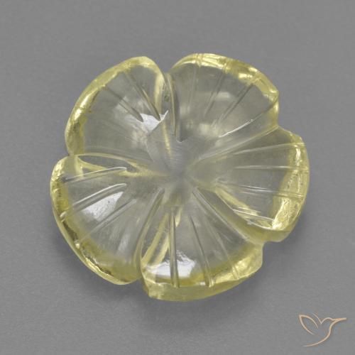 Quartz Jaune moyen-léger naturelle Taille Fleur, 4.49 ct, Transparent