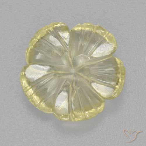 4.25ct Naturel Jaune citron Quartz, Taille Fleur, Transparent