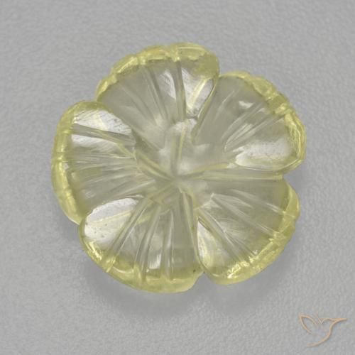 Quartz Jaune citron naturelle Taille Fleur, 4.25 ct, Transparent