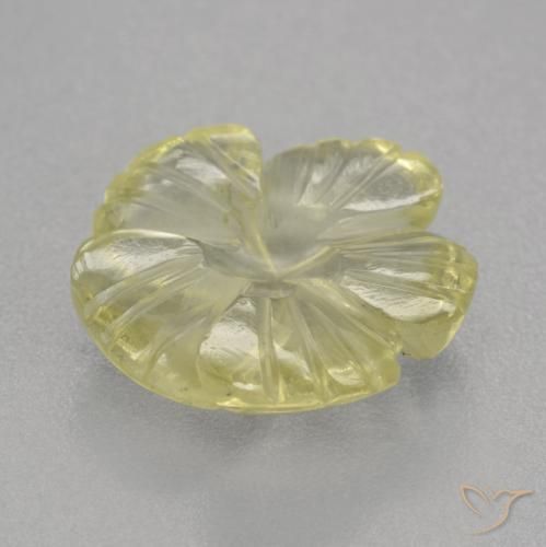 Quartz Jaune citron naturelle Taille Fleur, 4.25 ct, Transparent