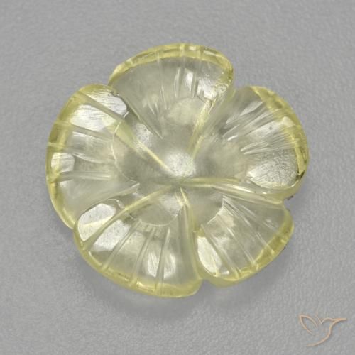 4.48ct Naturel Jaune moyen-léger Quartz, Taille Fleur, Transparent