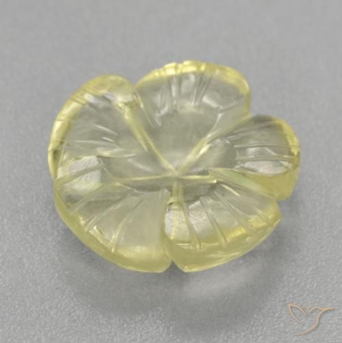 Quartz Jaune moyen-léger naturelle Taille Fleur, 4.48 ct, Transparent