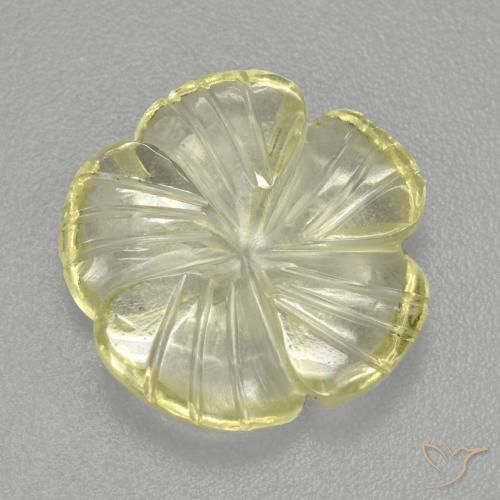 Quartz Jaune citron naturelle Taille Fleur, 4.61 ct, Transparent