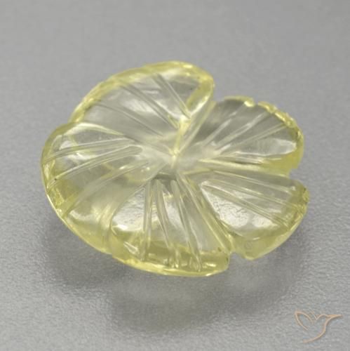 Quartz Jaune citron naturelle Taille Fleur, 4.61 ct, Transparent