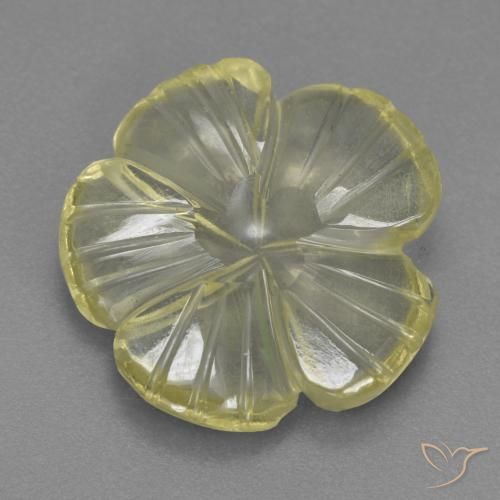 4.58ct Naturel Jaune pâle Quartz, Taille Fleur, Transparent