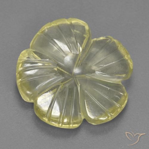 Quartz Jaune pâle naturelle Taille Fleur, 4.58 ct, Transparent