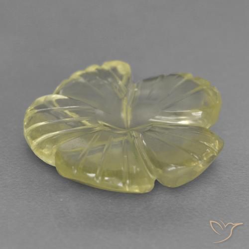 Quartz Jaune pâle naturelle Taille Fleur, 4.58 ct, Transparent