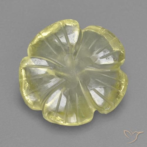 4.69ct Naturel Jaune citron Quartz, Taille Fleur, Transparent