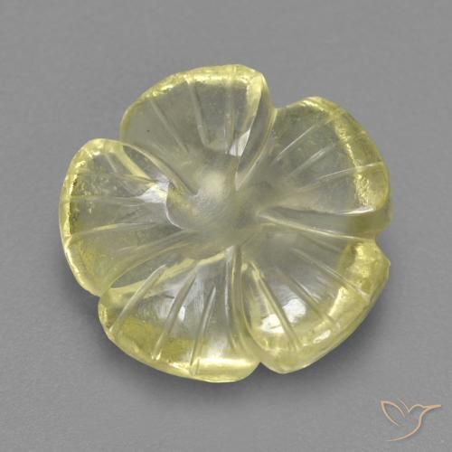 Quartz Jaune citron naturelle Taille Fleur, 4.69 ct, Transparent