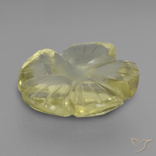 Quartz Jaune citron naturelle Taille Fleur, 4.69 ct, Transparent