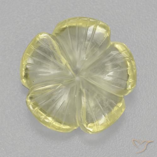 Quartz Jaune clair naturelle Taille Fleur, 5.36 ct, Transparent