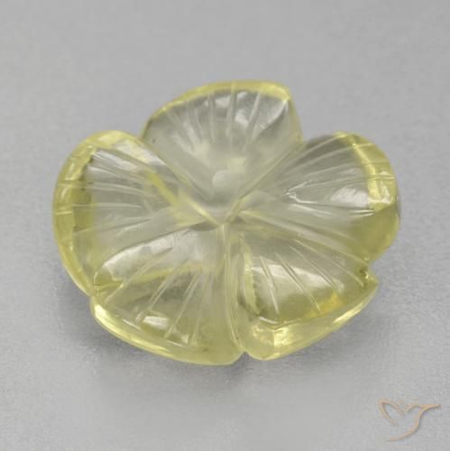 Quartz Jaune clair naturelle Taille Fleur, 5.36 ct, Transparent