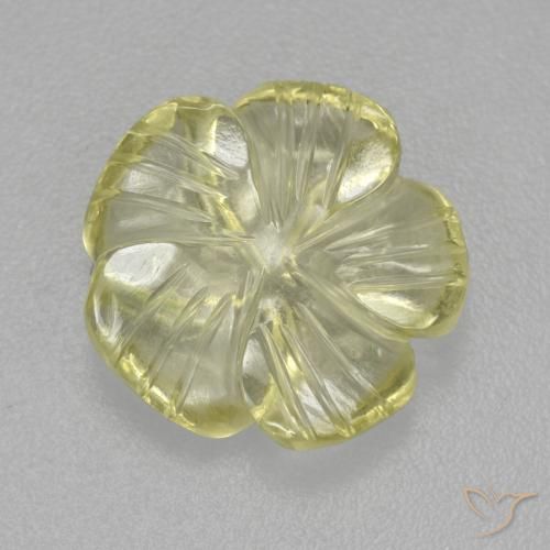 4.84ct Naturel Jaune moyen-léger Quartz, Taille Fleur, Transparent